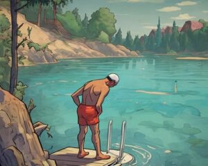 Daily Joke: This Man Wanted Desperately To Take A Dive In A Nearby Lake