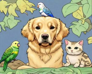 Daily Joke: Three Domestic Animals A Cat A Parakeet And A Golden Retriever