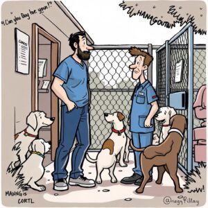 Daily Joke: A Guy Walks Up To A Caretaker In A Dog Shelter