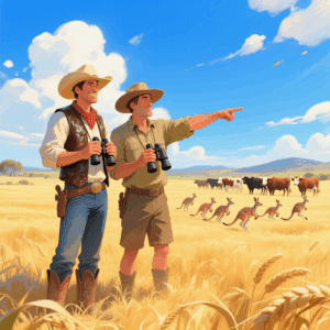 Jokes Daily Joke: The Ultimate Farmer Rivalry Texan Brags Aussie Claps Back with a Twist
